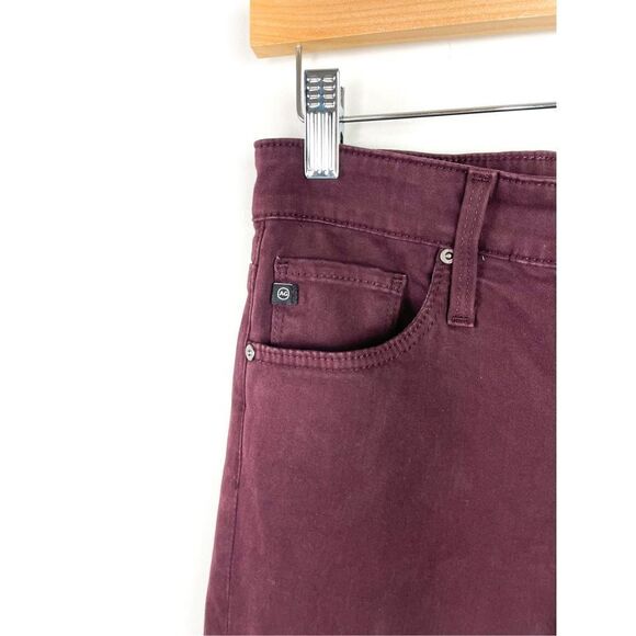 AG Adriano Goldschmied Farrah High Rise Skinny Ankle Jean in Burgundy Size 27 - Picture 5 of 14